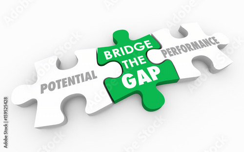 Cuadros en Lienzo Bridge the Gap Between Potential and Performance Puzzle 3d Illustration