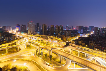 Canvas Print - Chinese city of Chengdu night view