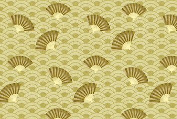 Naklejka na meble 和柄　背景画像　扇子