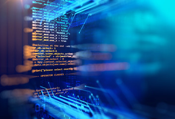 Wall Mural - programming code abstract technology background