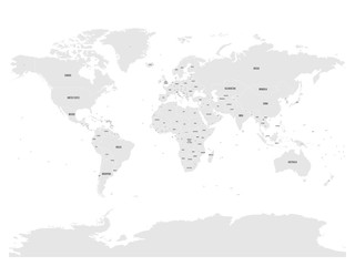  Political map of world with in grey. EPS10 vector illustration.