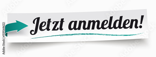 Cuadros en Lienzo Jetzt Anmelden! Papierzettel mit grünem Pfeil
