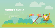 Outdoor Picnic In Park Banner