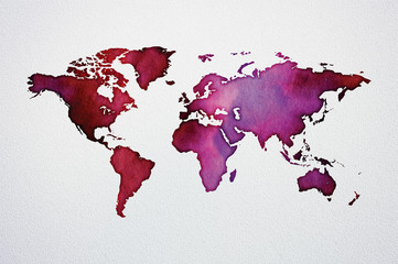 Watercolor World Map