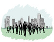 © pavelns - Business team silhouette