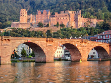 The Heidelberg Castle And Carl Theodor Bridge