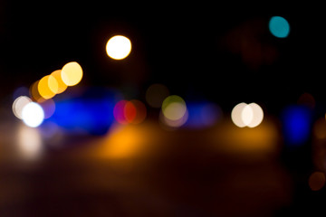 Bokeh at night in the city as a background