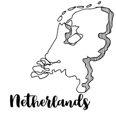 Sticker - Hand drawn of Netherlands map, vector illustration