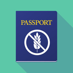 Sticker - Long shadow passport with  a gluten free sign