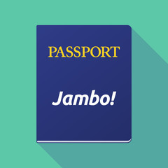 Sticker - Long shadow passport with  the text Hello! in the swahili language