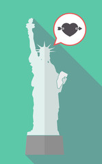 Sticker - Long shadow statue of liberty with  a heart pierced by an arrow