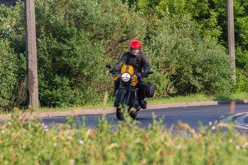 Wall Mural - Rider on his street-style motorbike 