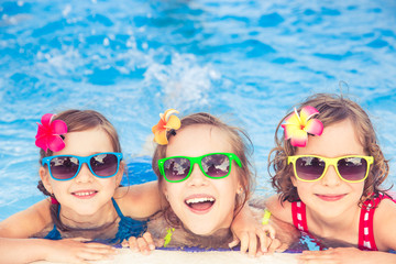 Poster - Happy children in the swimming pool