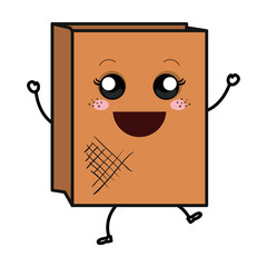 Wall Mural - Paper bag for bread kawaii character vector illustration design