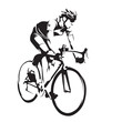 Cyclist on his road bike. Cycling abstract vector silhouette
