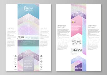 Wall Mural - Blog graphic business templates. Page website design template, abstract vector layout. Hologram, background in pastel colors, holographic effect. Blurred colorful pattern, futuristic surreal texture.