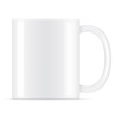 White vector coffee mug template isolated on a background. Mug mockup.