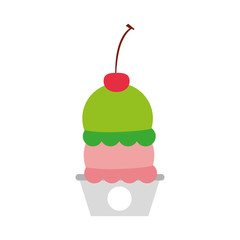 Wall Mural - cup cake sweet icon vector illustration design