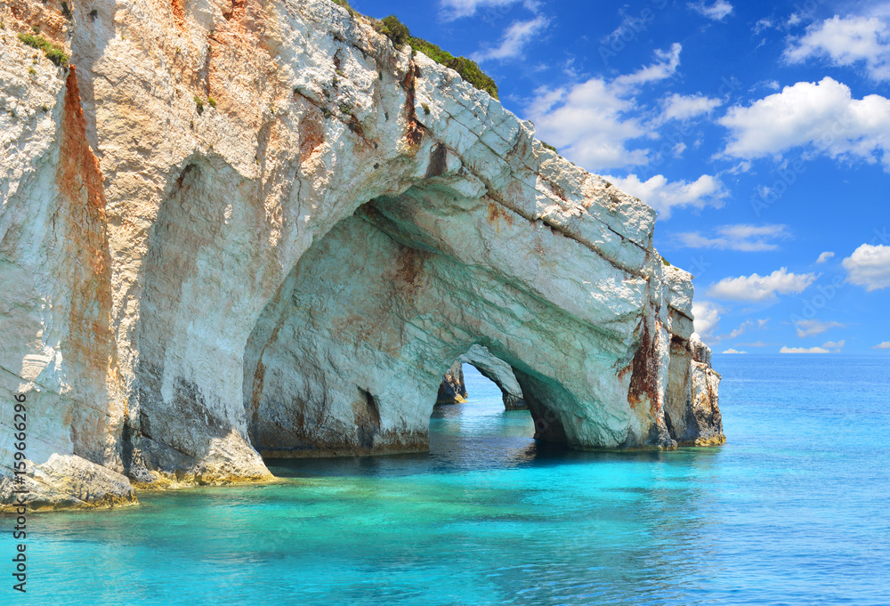 Obraz na płótnie Blue caves on Zakynthos island - Greece w salonie