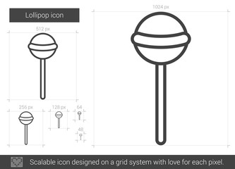 Canvas Print - Lollipop line icon.