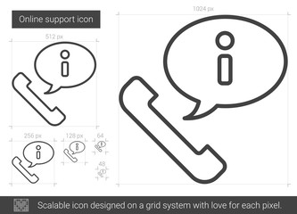 Wall Mural - Online support line icon.