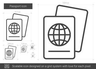 Wall Mural - Passport line icon.