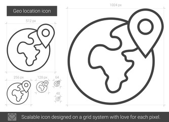 Canvas Print - Geo location line icon.