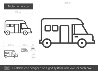 Sticker - Motorhome line icon.