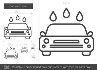 Poster - Car wash line icon.