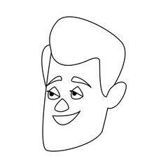 man cartoon face adult caricature character vector illustration