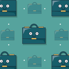 Canvas Print - colorful background with pattern of animated executive briefcase vector illustration