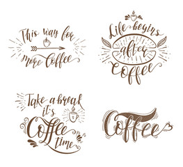 Canvas Print - Set of Quotes for coffee.