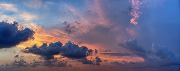 Cloudy sky before the sunset