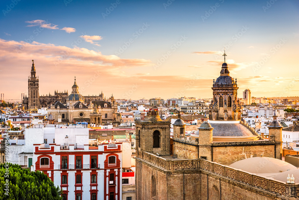 Seville, Spain Skyline - obrazy, fototapety, plakaty 