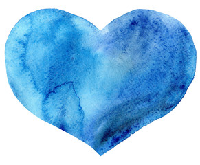 watercolor blue heart