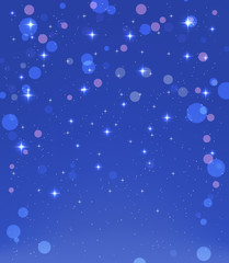 Wall Mural - blue sky with stars and light effects abstract background. vector illustration