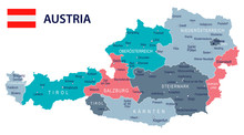 Austria - Map And Flag – Illustration