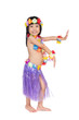 Leinwandbild Motiv Asian Chinese little girl in hawaiian costume