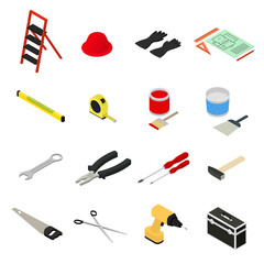 Poster - Home Repair Icons Set Isometric View. Vector