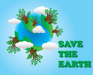 Wall Mural - save the earth illustration