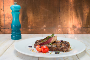 Wall Mural -  cooked roast beef on a white plate