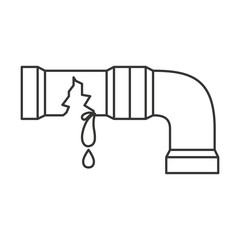 Wall Mural - monochrome silhouette with water pipe broken vector illustration