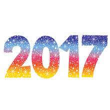 2017 New Year Two Thousand Seventeen Decorative Number
