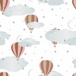 Seamless pattern with air balloons. Vector illustration. 