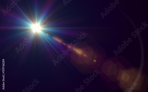 Abstract Lens Flare light over background Tableau sur Toile