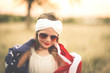 © MeganBetteridge - Adorable patriotic girl with american flag