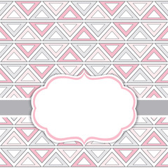 Wall Mural - Vector Card Template with a Frame on  Tribal Style Background with Space for Your Text. 
