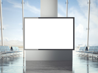 Wall Mural - Bright banner in the airport. 3d rendering