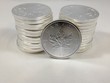 Silver Canadian Maple Leaf Coin stacks