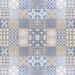 Old ceramic tiles patterns background in the park public